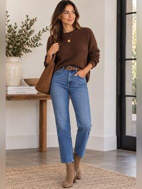 J.Crew Essential Straight Jeans 29 NWT Medium Wash Stretch Denim $118